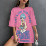 Women's I'm Just a Girl Anime Oversized T-shirt