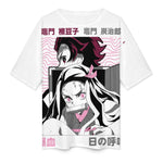 Women's Nezuko & Tanjiro Demon Slayer Anime Oversized T-shirt