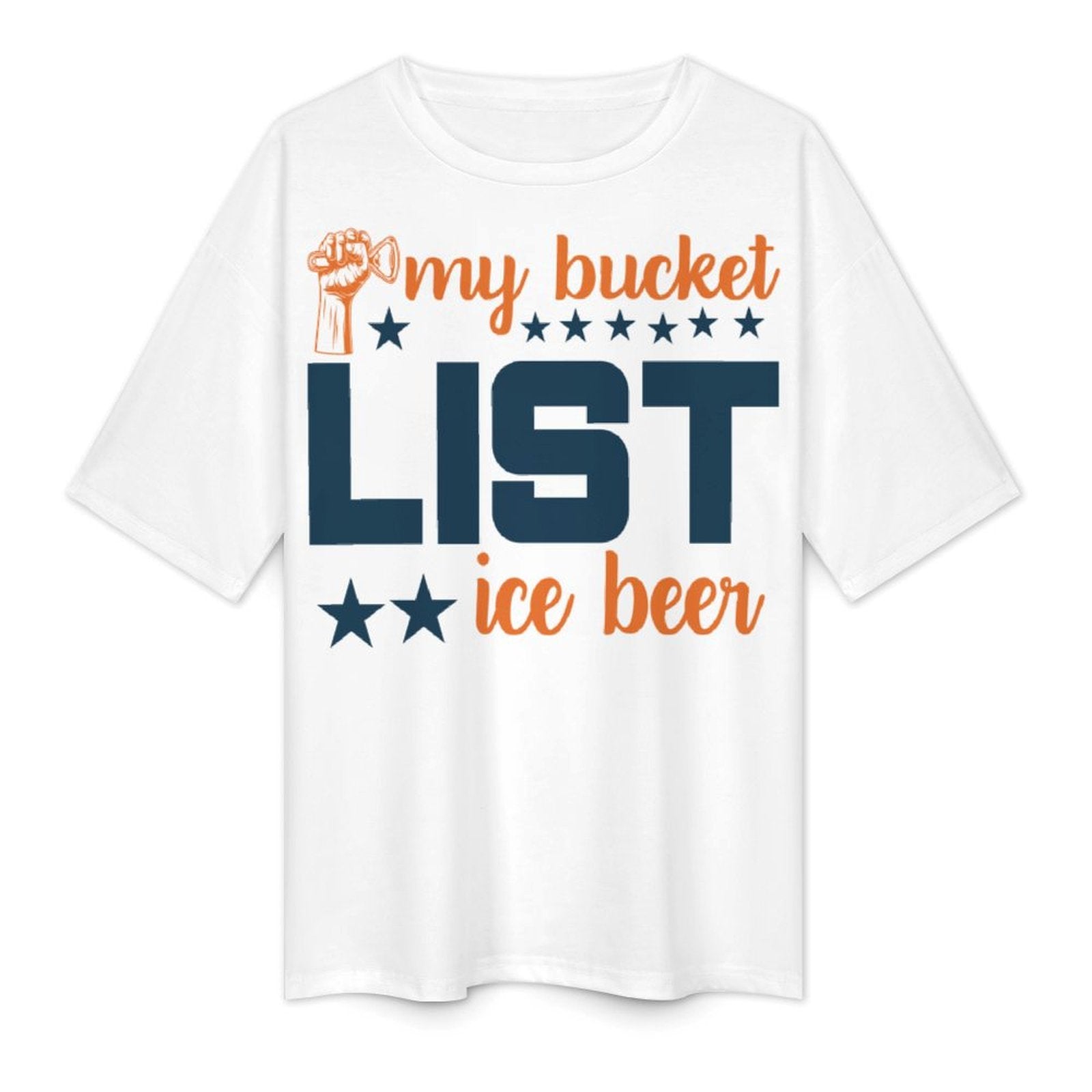 Men's My Bucket List Typography Oversized T-shirt