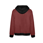 Men's Wine & Black Solid Flannel Hoodie