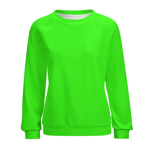 Women's Electric Green Solid Sweatshirt