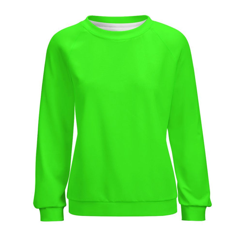 Women's Electric Green Solid Sweatshirt