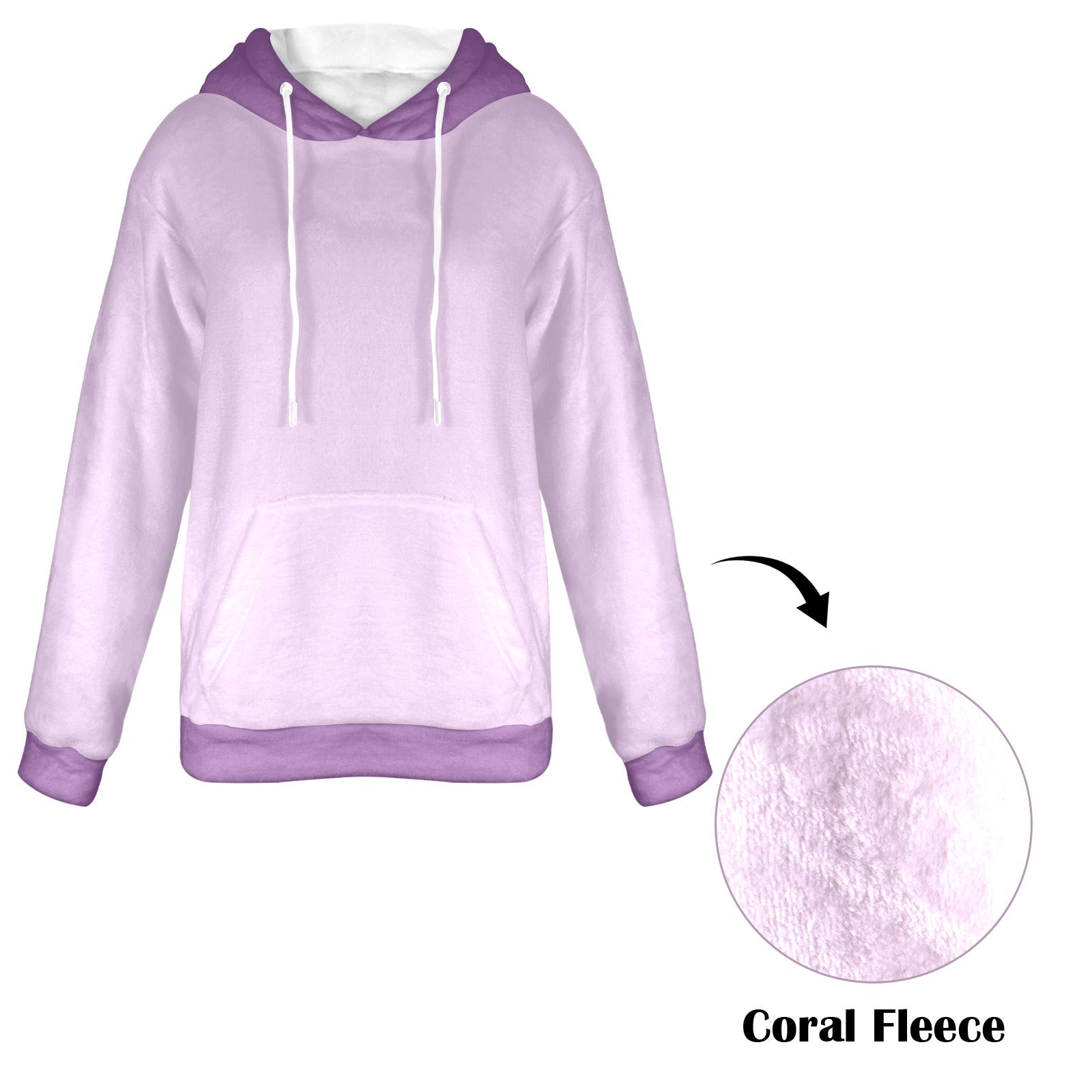 Women's Lavender & Purple Solid Flannel Hoodie