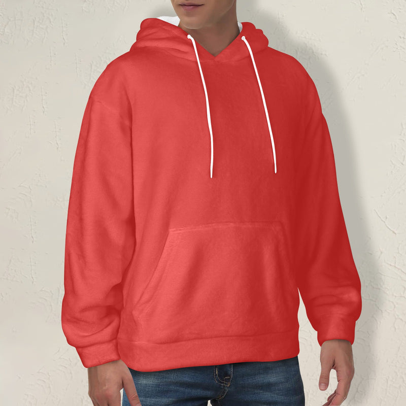 Men's Jasper Red Solid Flannel Hoodie