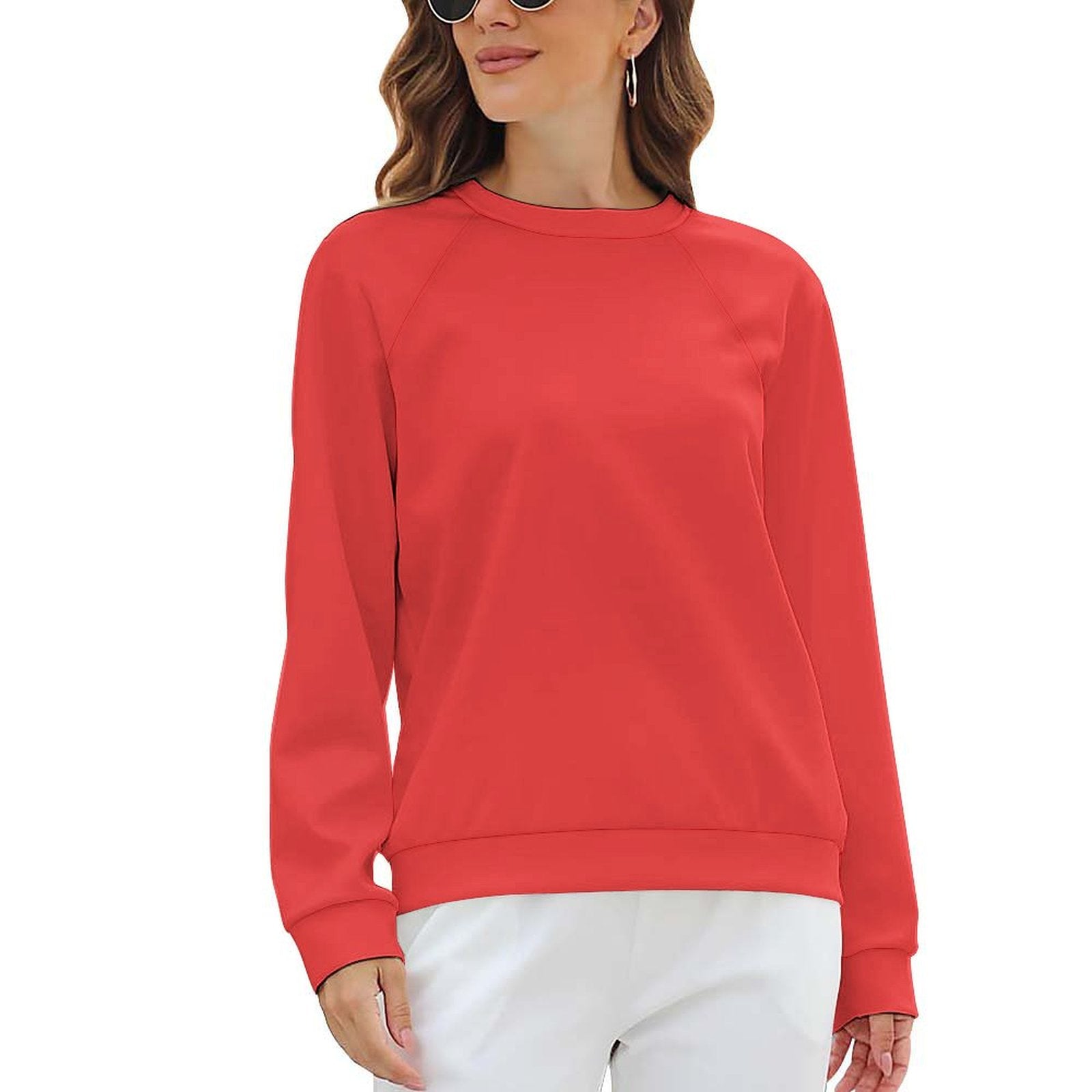 Women's Jasper Red Solid Sweatshirt