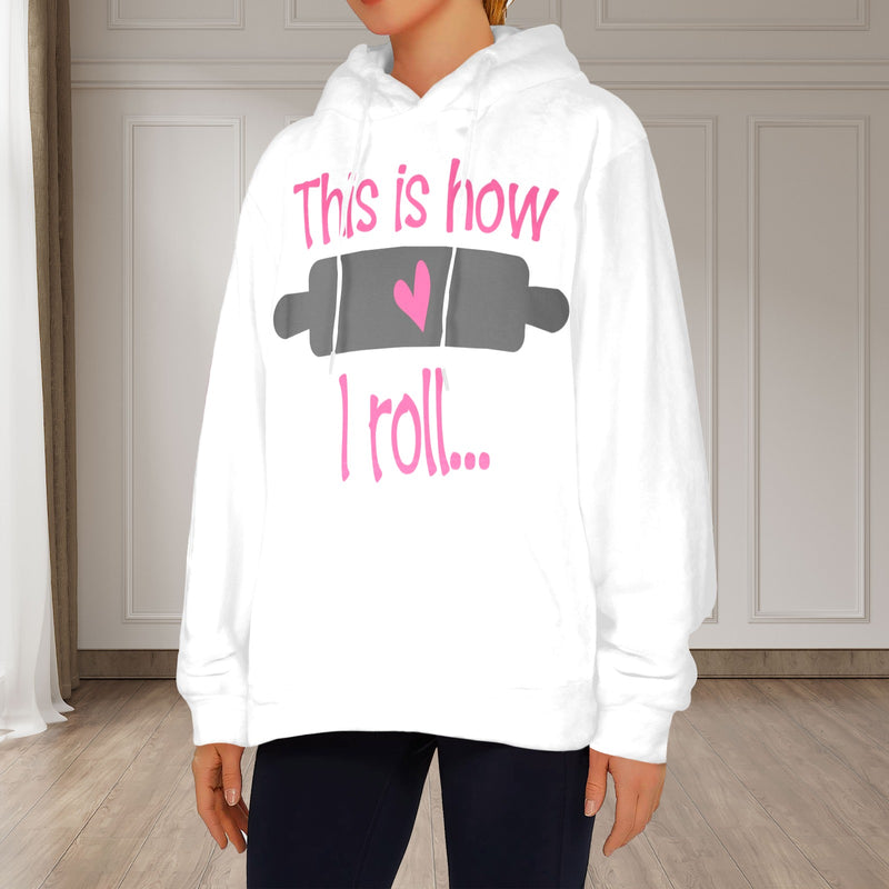 Women's Rolling Style Abstract Flannel Hoodie