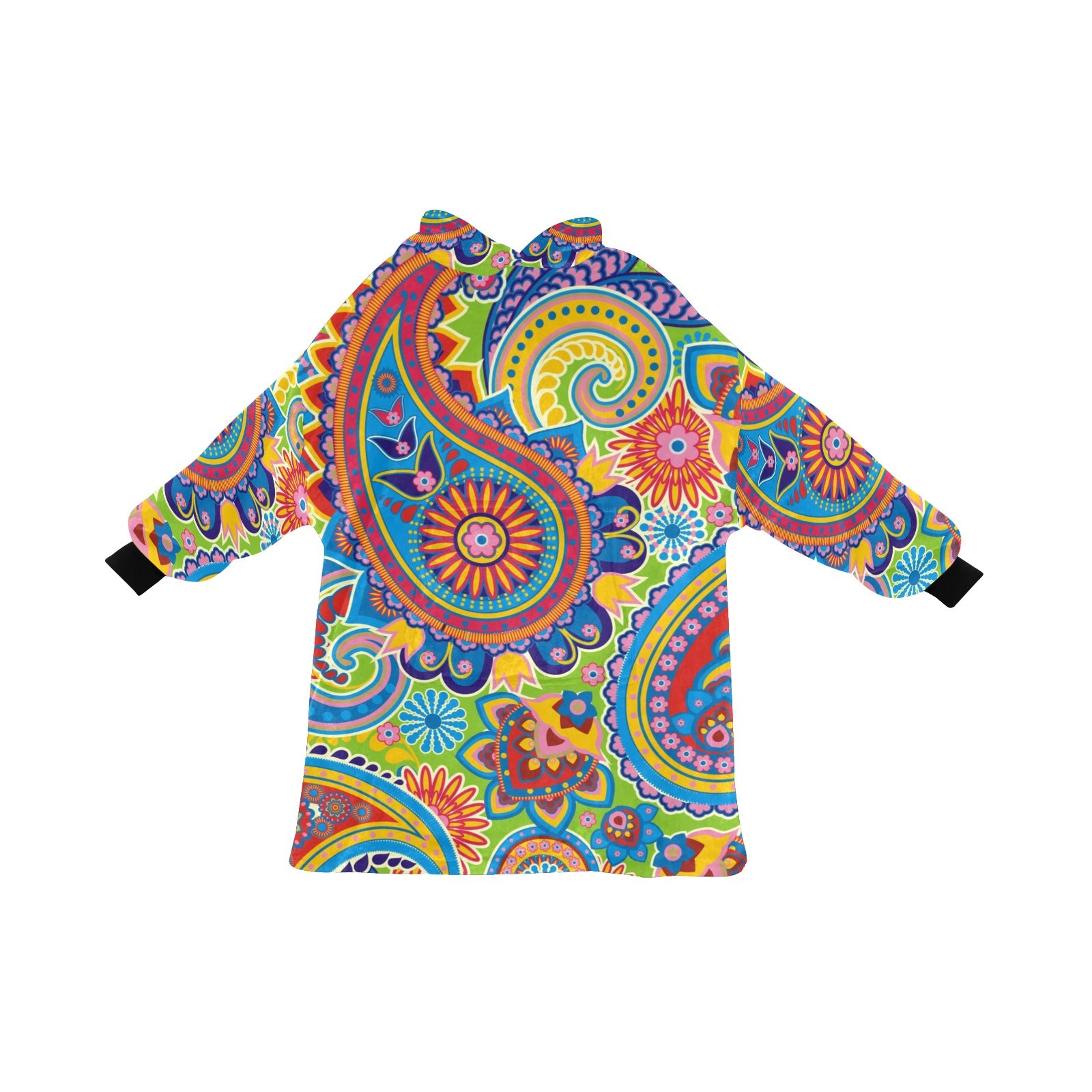Women's Traditional Asian Paisley Pattern Elements Abstract Blanket Hoodie