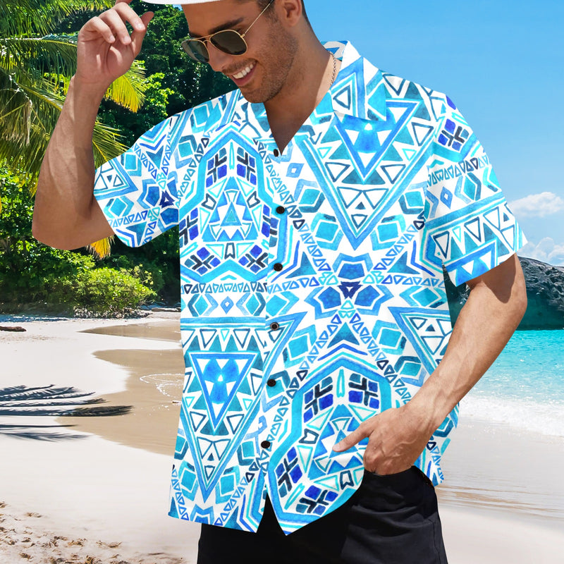 Men's Icy Tazrik Mosaic Abstract Half Sleeve Shirt