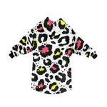 Men's White Leopard Abstract Blanket Hoodie