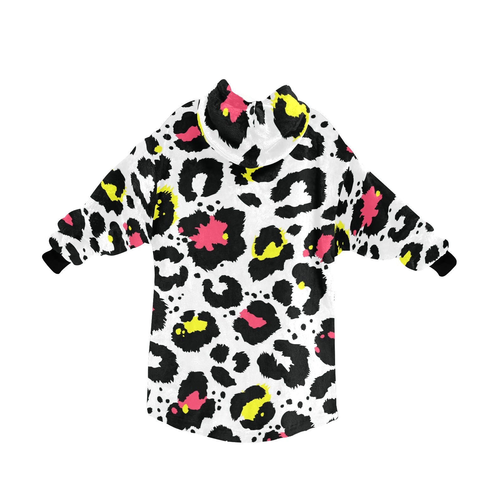 Men's White Leopard Abstract Blanket Hoodie