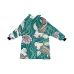 Women's Traditional Japanese Fancy Carp Abstract Blanket Hoodie