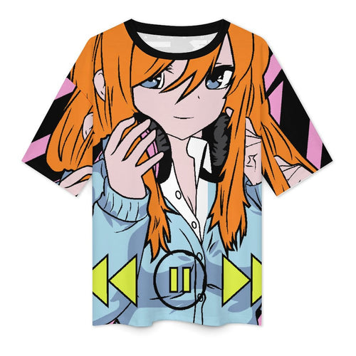 Women's Music Lover Anime Oversized T-shirt