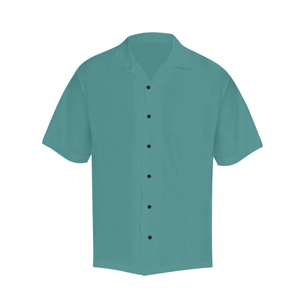 Men's Teal Blue Solid Half Sleeve Shirt