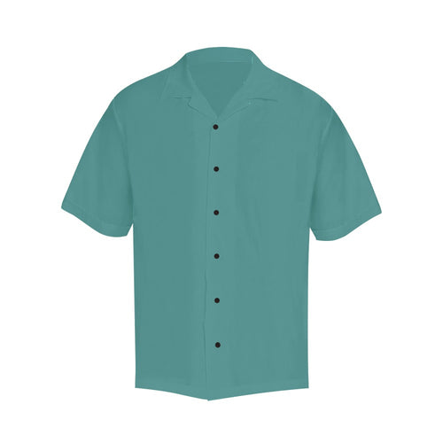 Men's Teal Blue Solid Half Sleeve Shirt