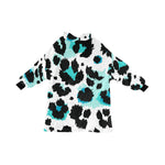 Women's Snow Leopard Print Abstract Blanket Hoodie