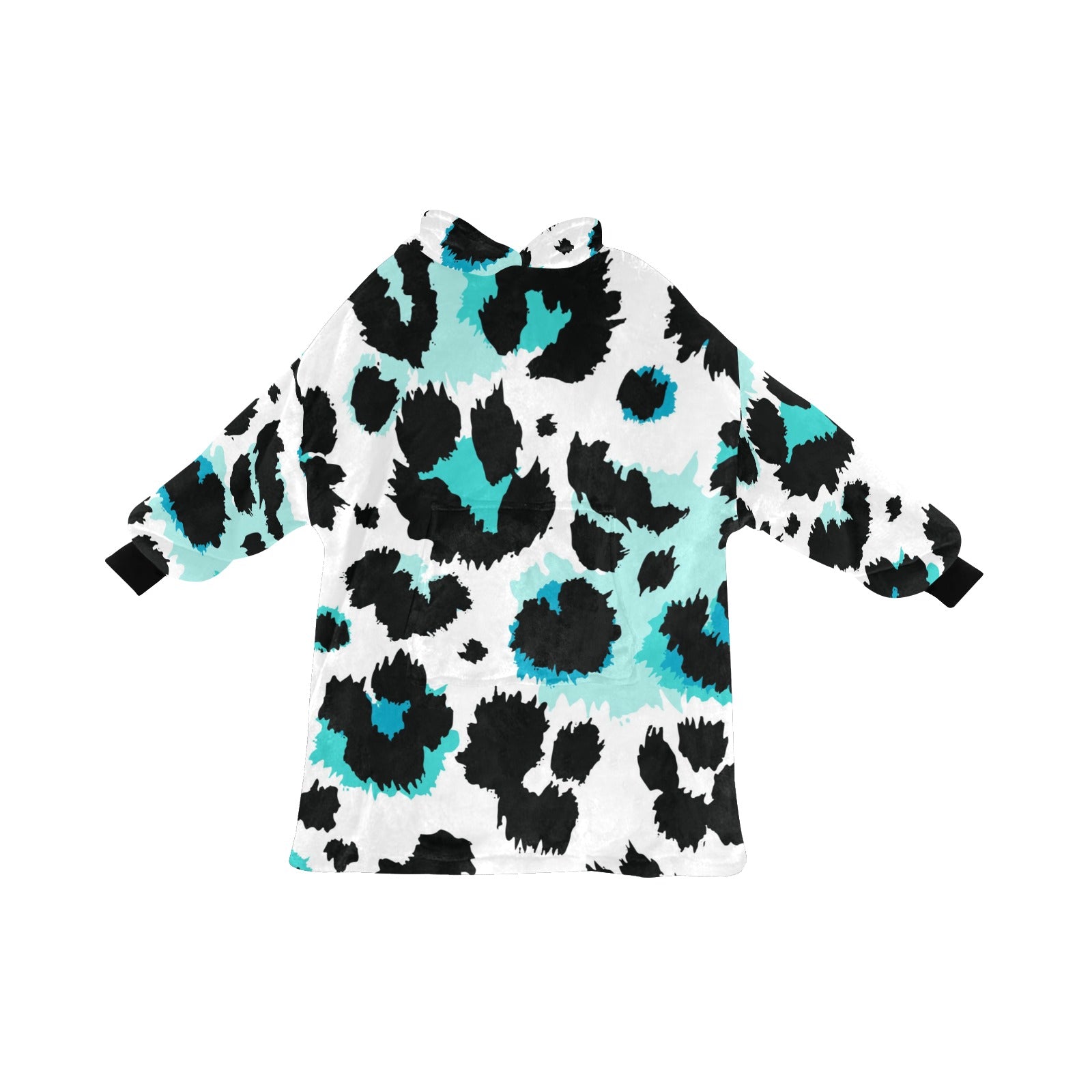 Women's Snow Leopard Print Abstract Blanket Hoodie