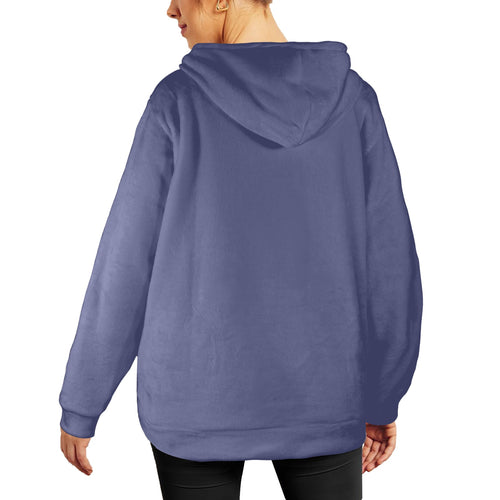 Women's UCLA Blue Solid Flannel Hoodie