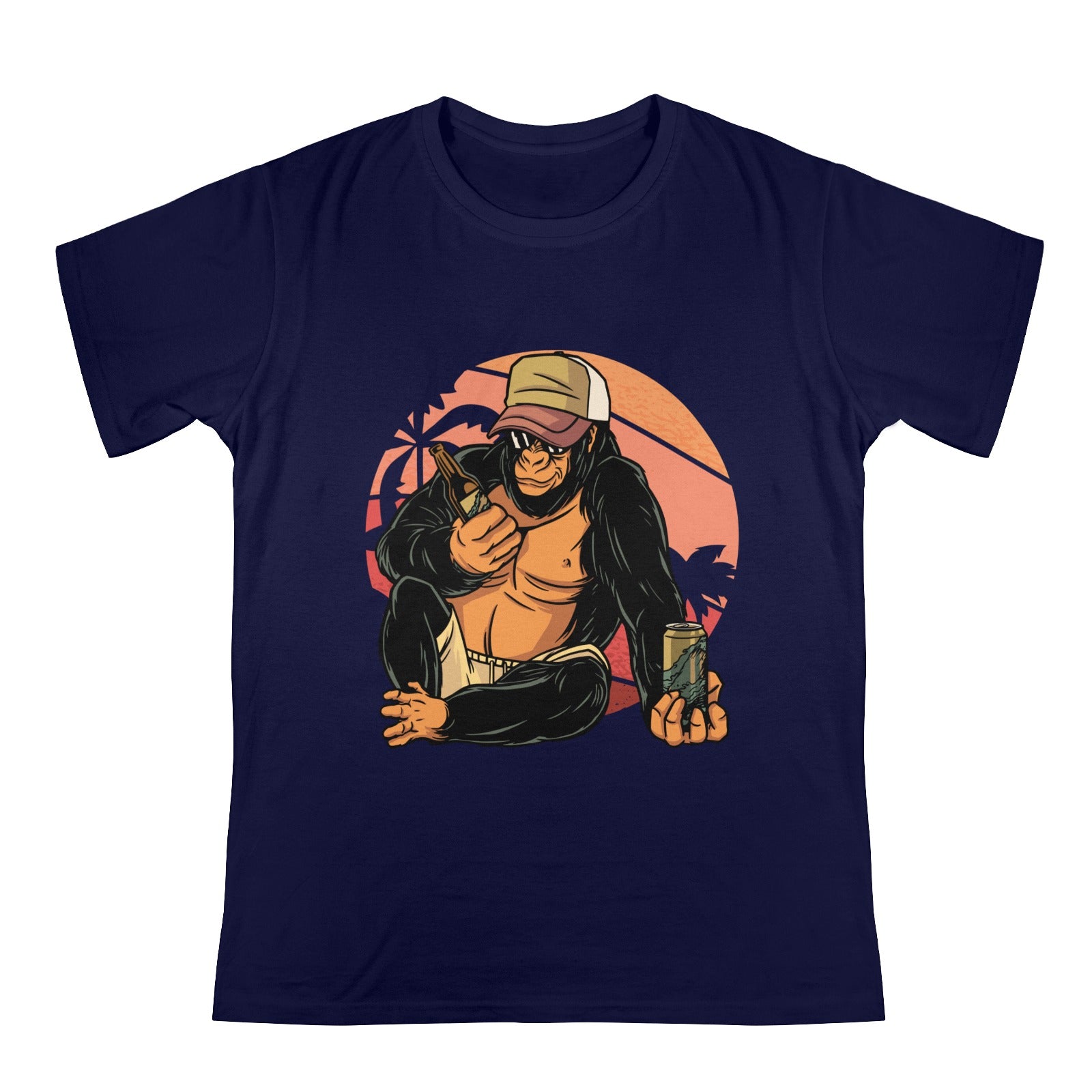 Men's Monkey With Wine Streetwear Classic Fit T-shirt