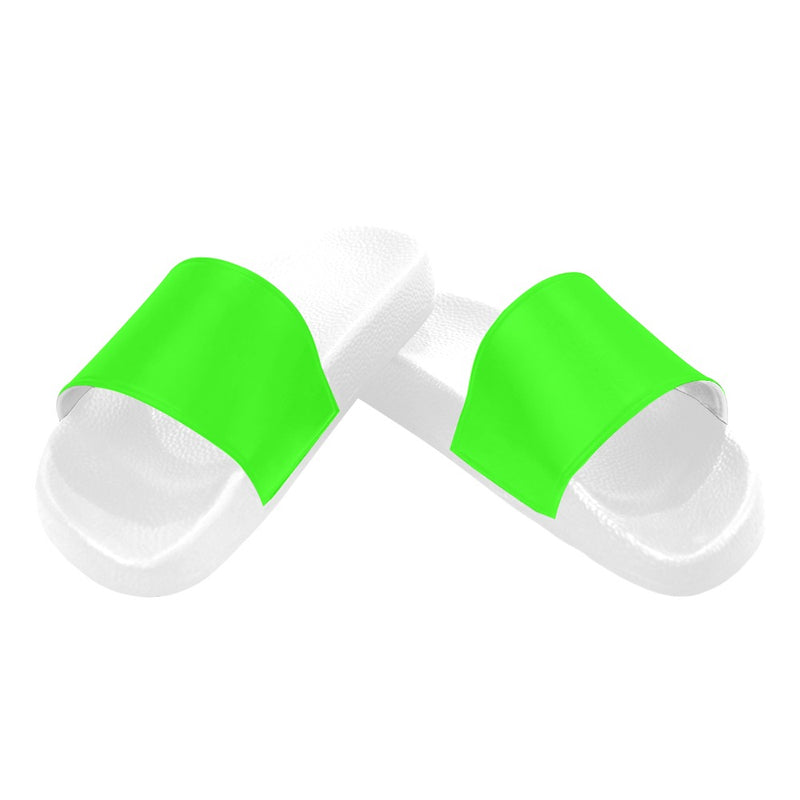 Men's Neon Green Solid Slider Sandals