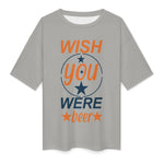 Women's Wish You Were Beer Typography Oversized T-shirt