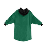 Men's Bottle Green & Black Solid Blanket Hoodie