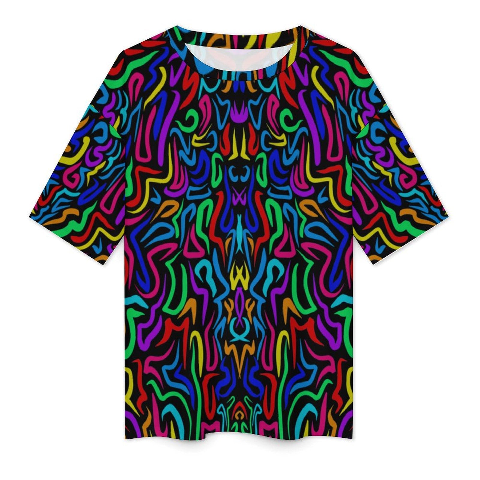 Women's Psychedelic Colors Acid & Punk Oversized T-shirt