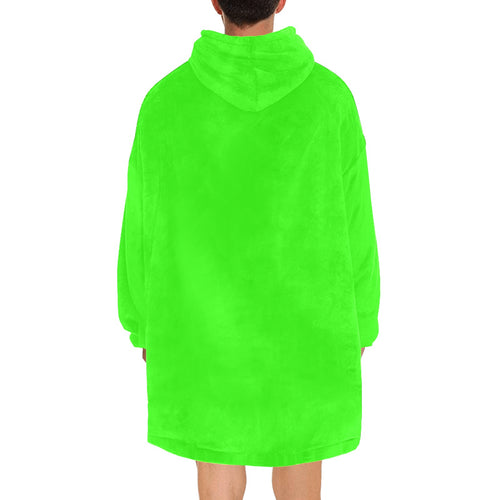 Men's Electric Green Solid Blanket Hoodie