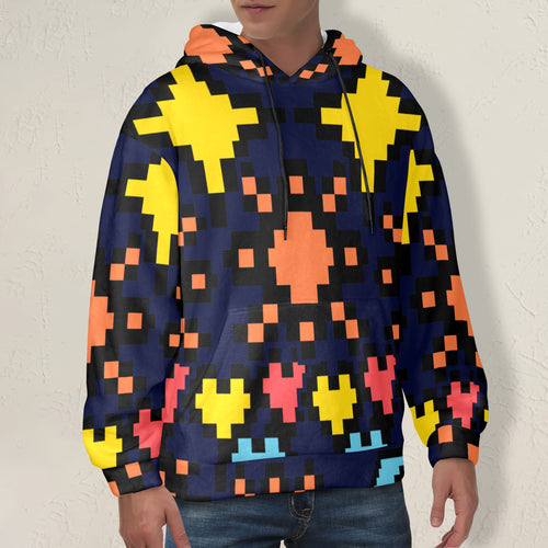 Men's Trippy Abstract Pattern Art Acid & Punk Flannel Hoodie