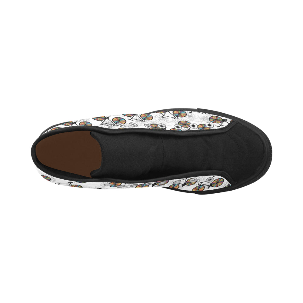 Men's Bicycle Pattern Abstract High Top Shoes