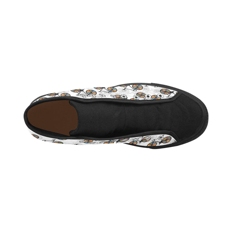 Men's Bicycle Pattern Abstract High Top Shoes