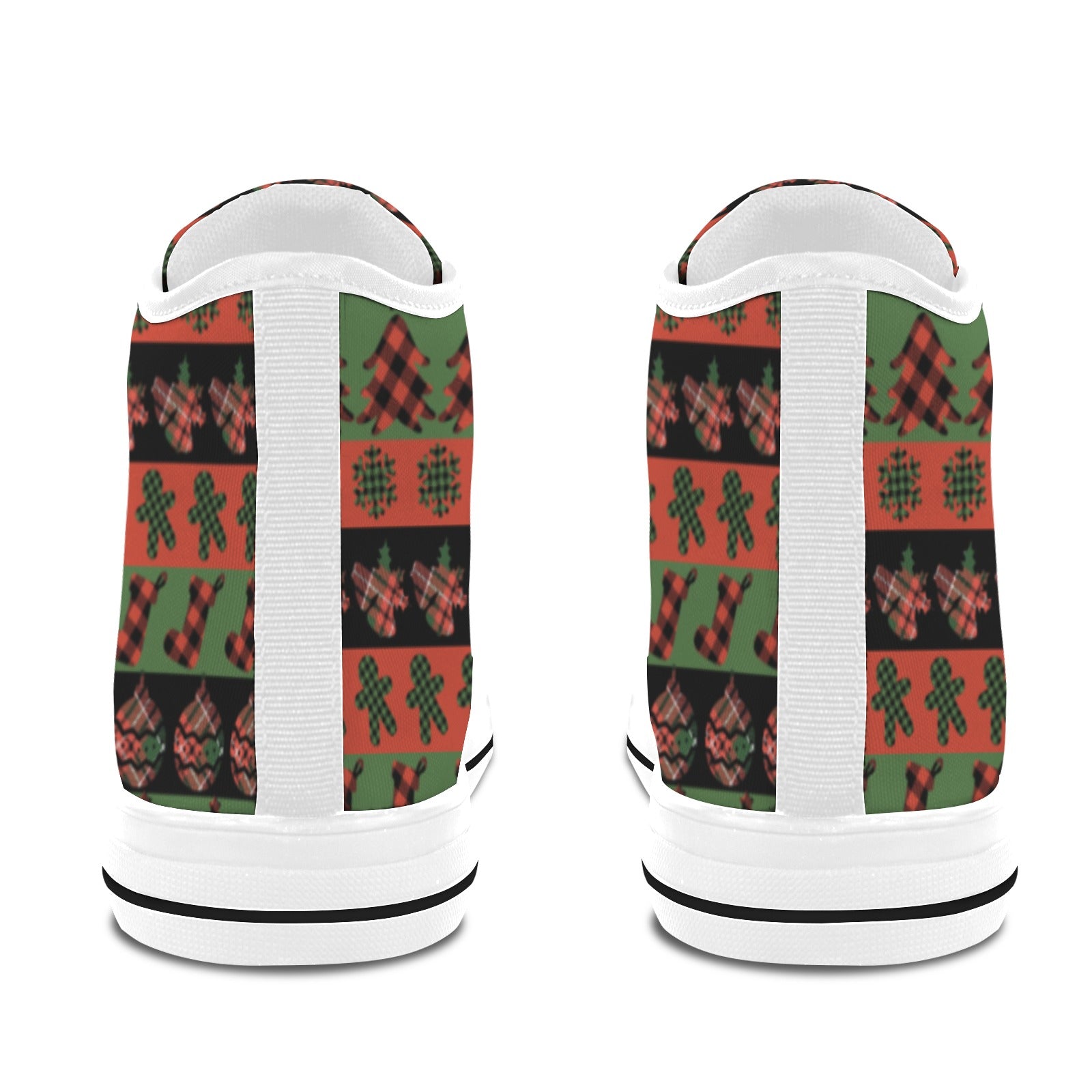 Women's Christmas Stripped Abstract High Top Shoes