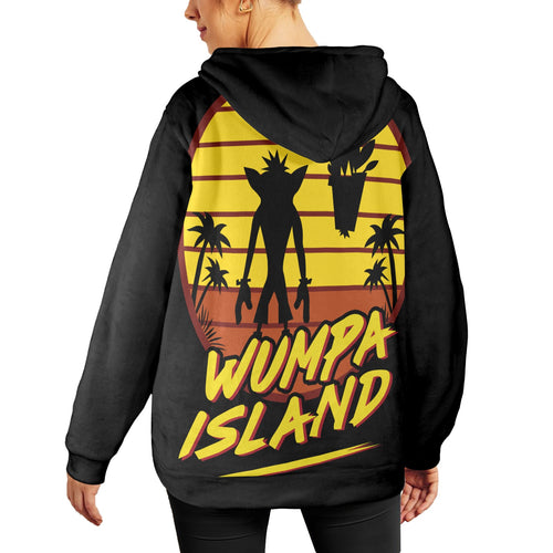 Women's Wumpa Island Streetwear Flannel Hoodie