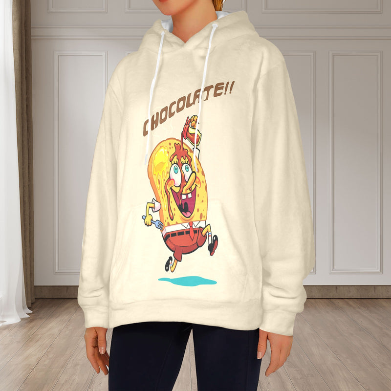 Women's Chocolate Streetwear Flannel Hoodie