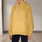 Women's Earth Yellow Solid Flannel Hoodie