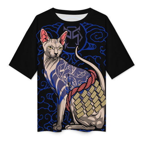 Women's Trippy Cat Acid & Punk Oversized T-shirt