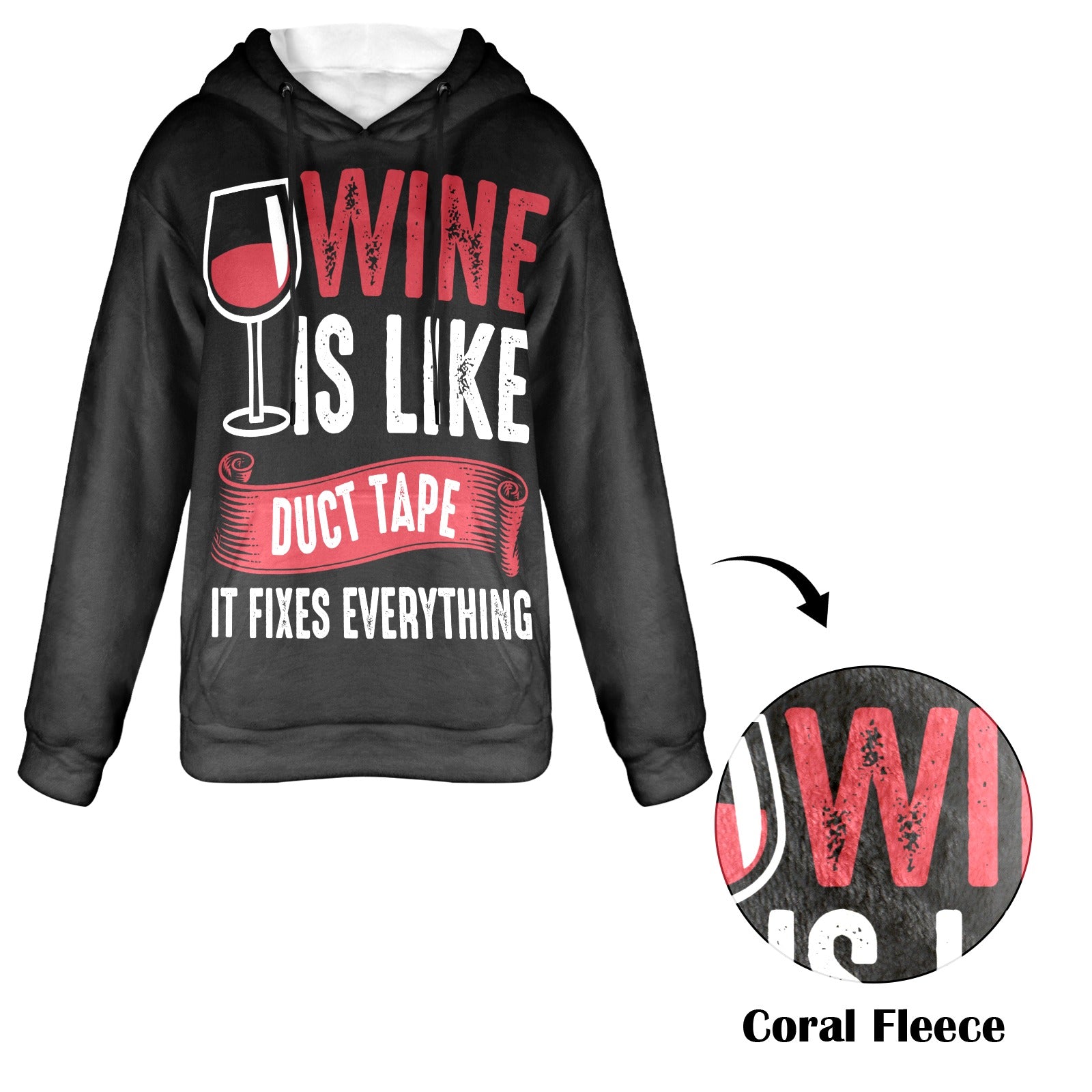 Women's Wine Power Abstract Flannel Hoodie