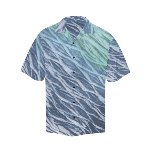 Men's Blue Tie-Dye Abstract Half Sleeve Shirt