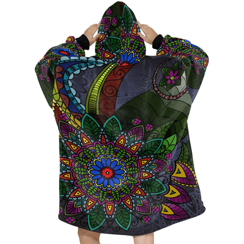 Women's Tribal Ethnic Mandala Abstract Blanket Hoodie