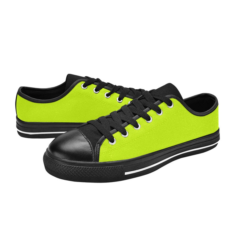 Men's Fluorescent Yellow Solid Low Top Shoes