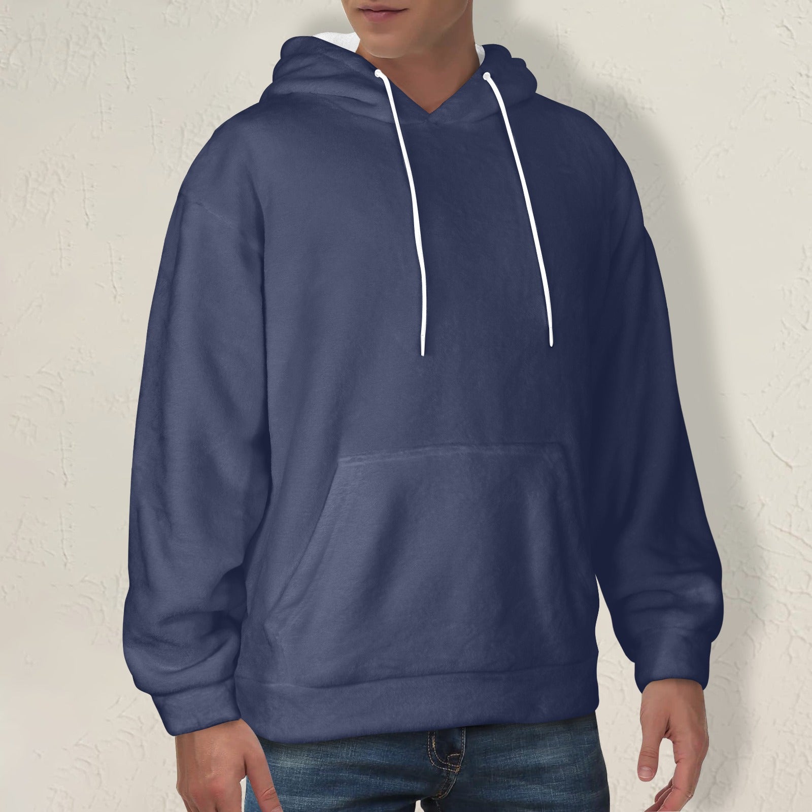 Men's Charcoal Solid Flannel Hoodie