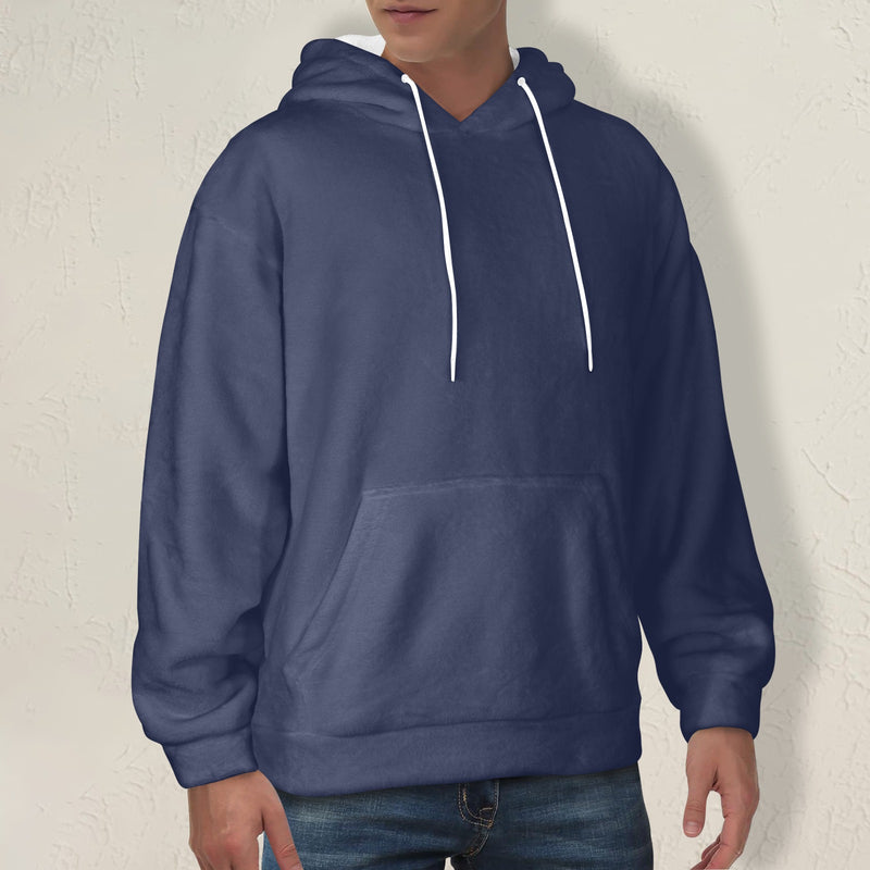 Men's Charcoal Solid Flannel Hoodie