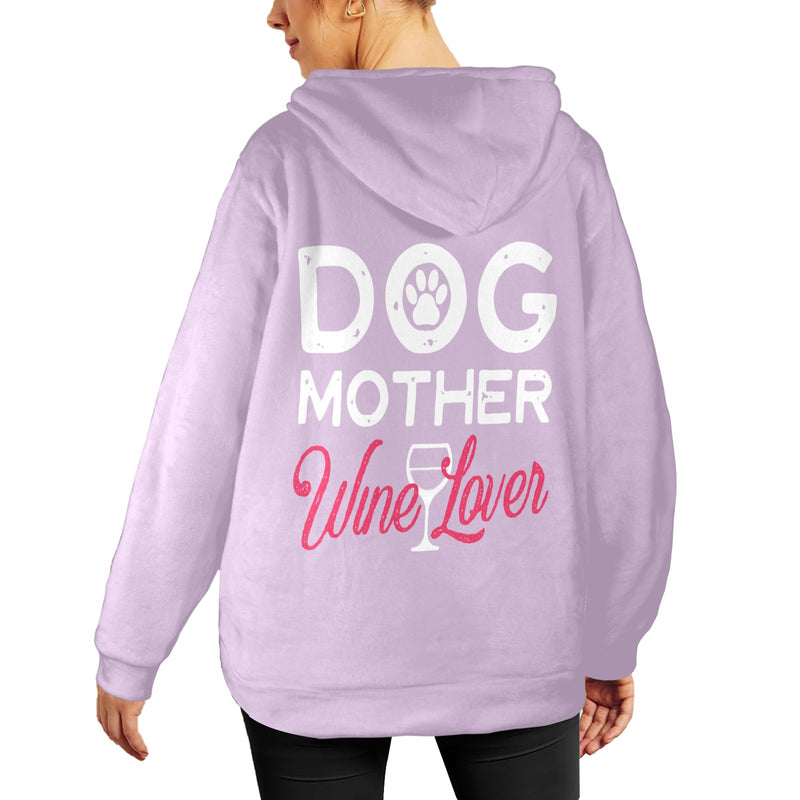 Women's Dog Mother Abstract Flannel Hoodie