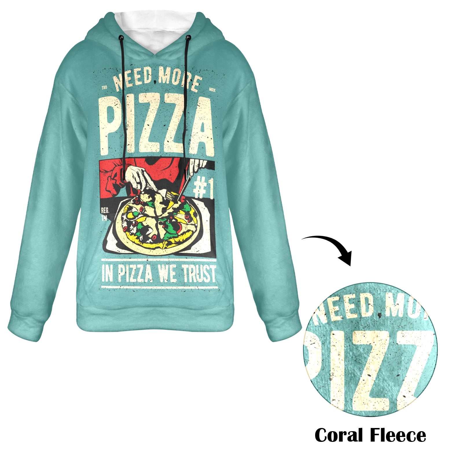 Women's Pizza Fan Abstract Flannel Hoodie