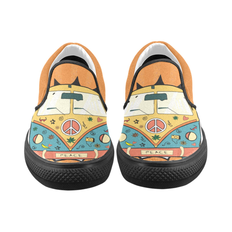 Women's Hippie Peace Van Abstract Slip-on Shoes