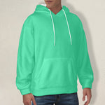 Men's Medium Spring Green Solid Flannel Hoodie