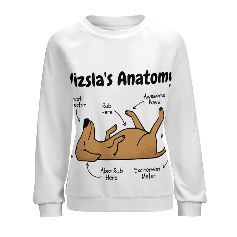 Women's Vizsla's Anatomy Abstract Sweatshirt