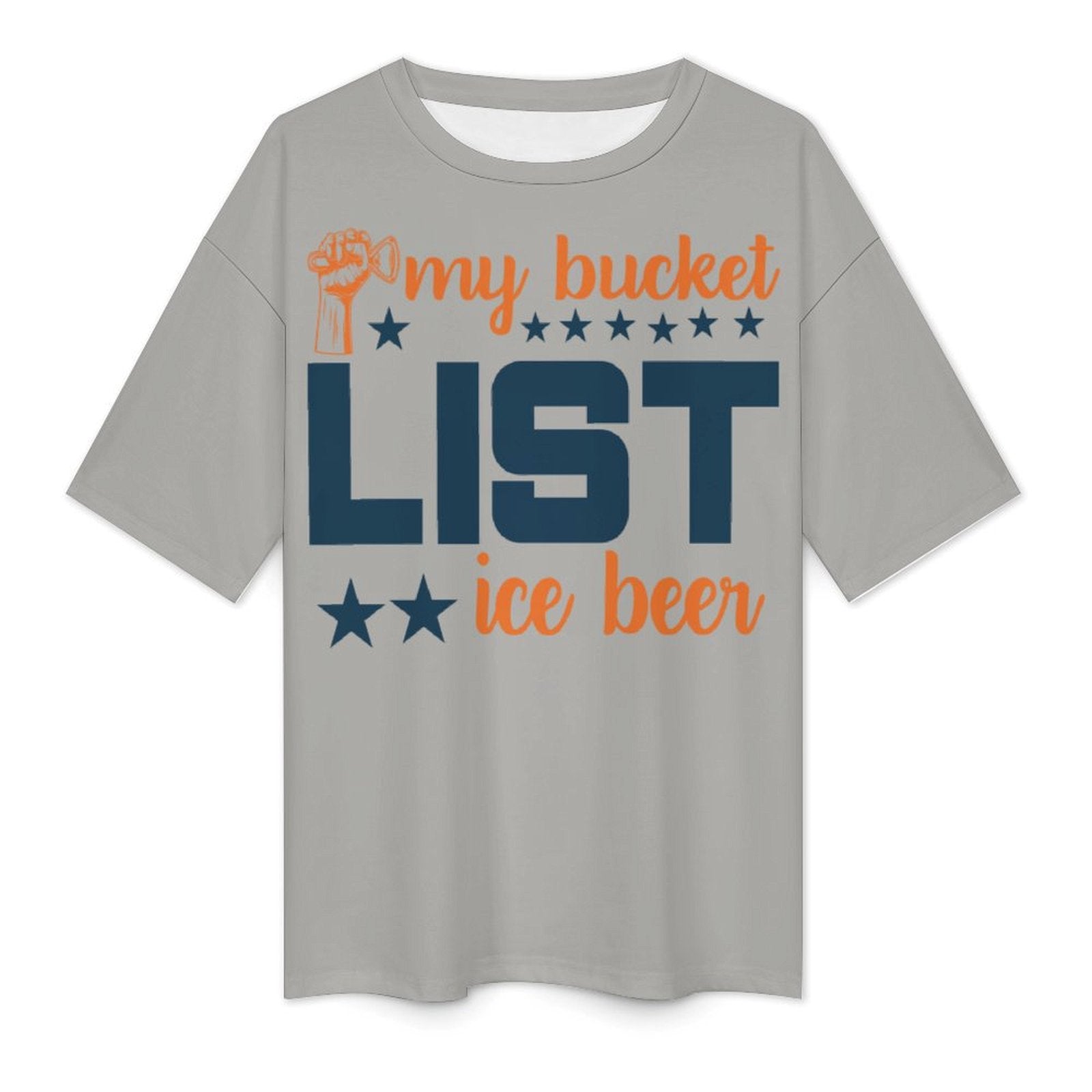 Men's My Bucket List Typography Oversized T-shirt