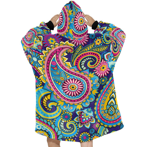 Men's Traditional Asian Paisley Elements Abstract Blanket Hoodie