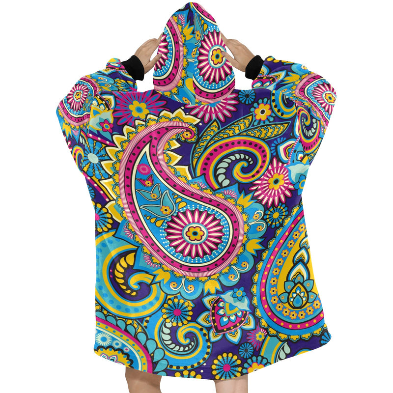 Men's Traditional Asian Paisley Elements Abstract Blanket Hoodie