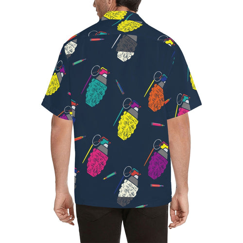 Men's Colorful Bombs Abstract Half Sleeve Shirt